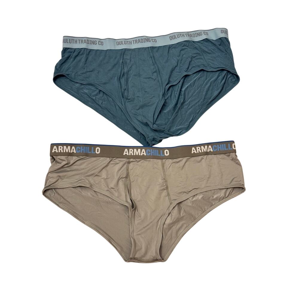 Duluth Trading Co Mens Green and Gray Cooling Briefs Mens 4XL Stretch NWOT
